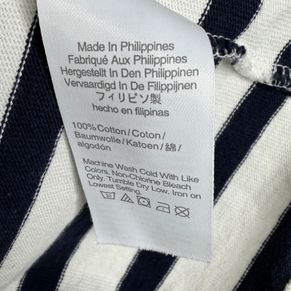 J. Crew Striped Boatneck Long Sleeve Shirt size XS Blue/White